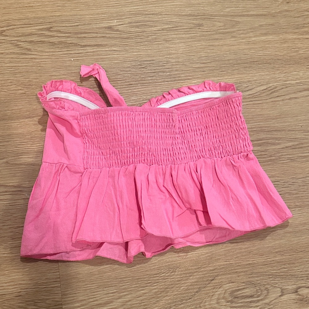 Pink Ruffled Crop Top - Picture 2 of 2